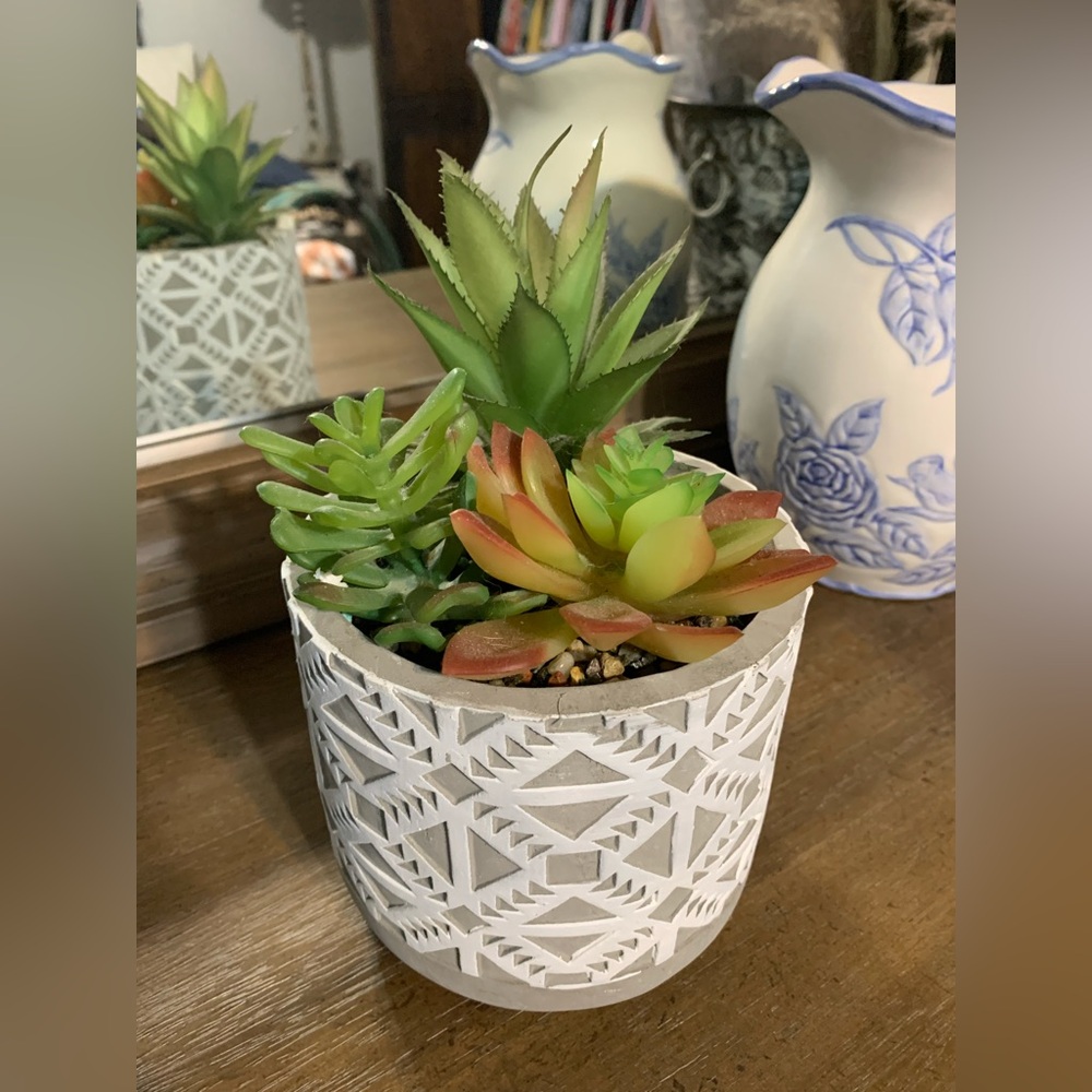 Faux succulent arrangement